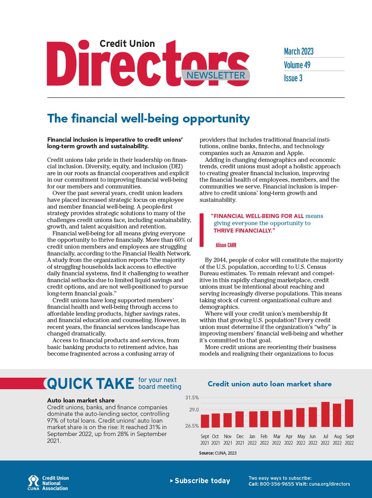Credit Union Directors Newsletter: March 2023